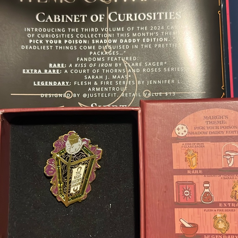 Darkly Cabinet of Curiosities pin- A Kiss of Iron